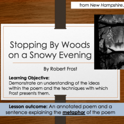 Stopping snowy woods lesson evening worksheet