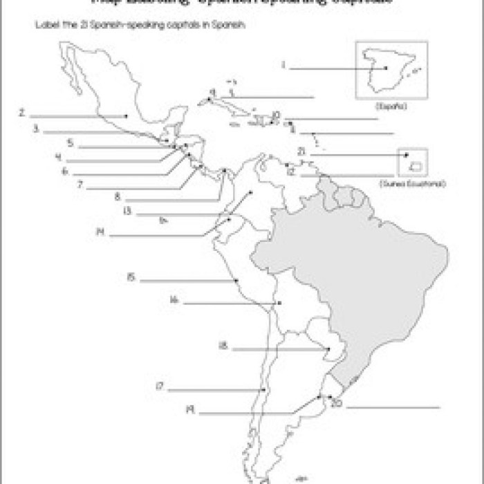 Spanish speaking countries and capitals quiz in spanish